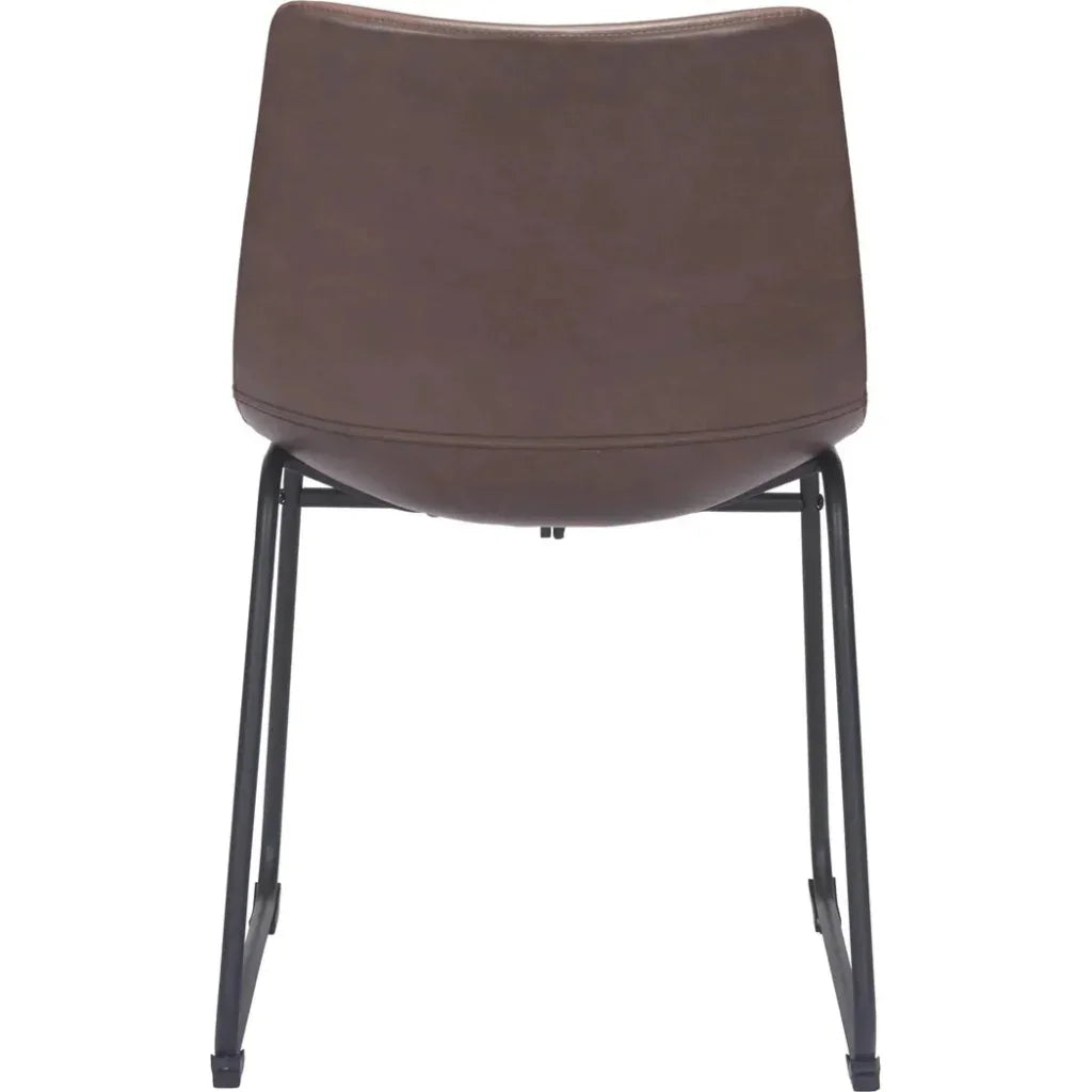 Smart Faux Leather Armelss Dining Chair 2PC - LOOMLAN - Zuo Modern - Dining Chairs