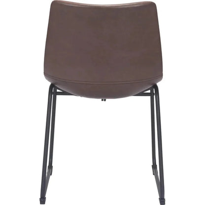 Smart Faux Leather Armelss Dining Chair 2PC - LOOMLAN - Zuo Modern - Dining Chairs