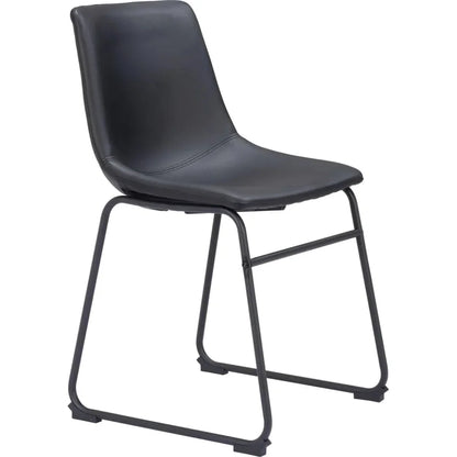 Smart Faux Leather Armelss Dining Chair 2PC - LOOMLAN - Zuo Modern - Dining Chairs