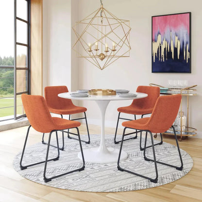Smart Faux Leather Armelss Dining Chair 2PC - LOOMLAN - Zuo Modern - Dining Chairs