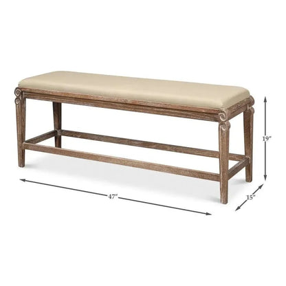 Smith Building Parlor Bench Seat For Bedroom - LOOMLAN - Sarreid - Bedroom Benches