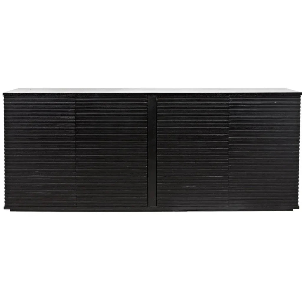 Smith Wood Black Sideboard With 4 Doors - LOOMLAN - Noir - Sideboards