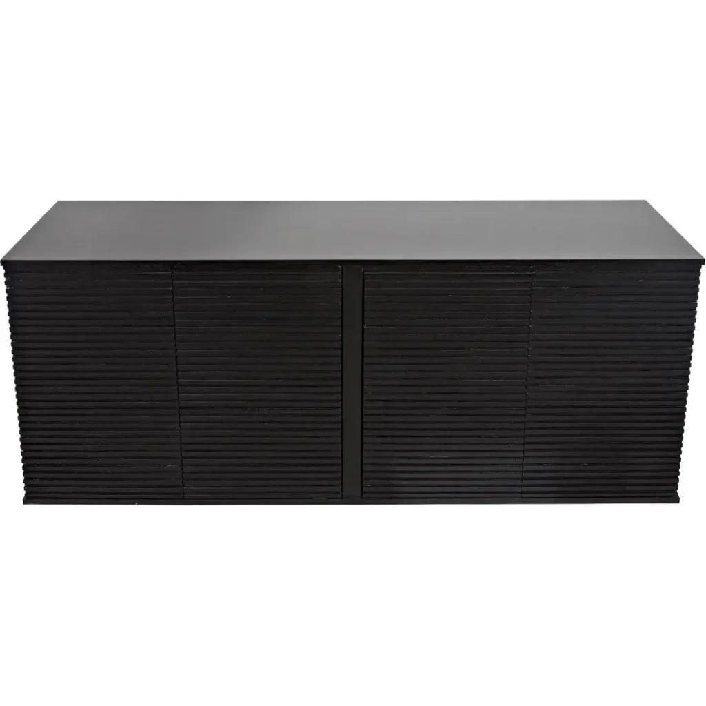 Smith Wood Black Sideboard With 4 Doors - LOOMLAN - Noir - Sideboards
