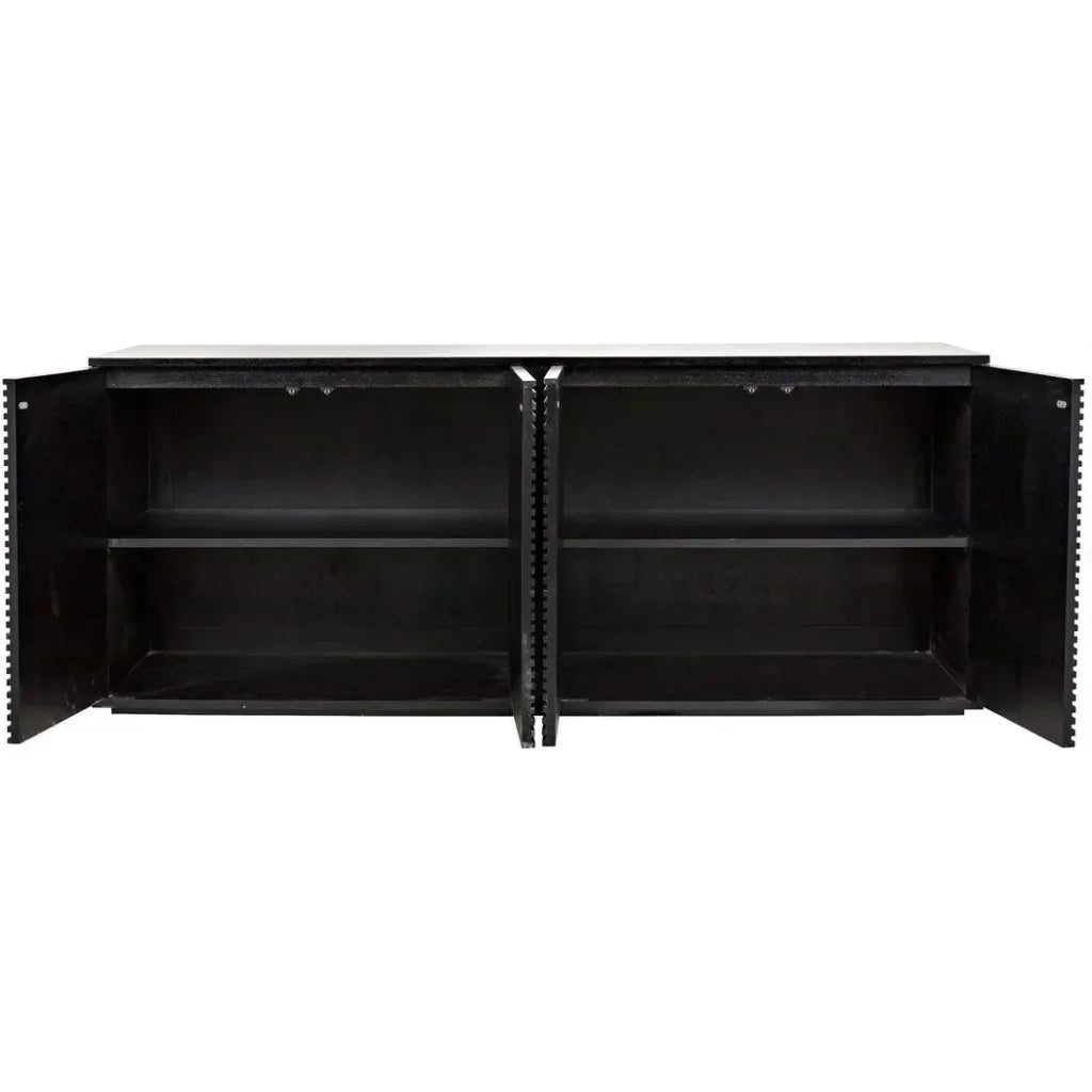 Smith Wood Black Sideboard With 4 Doors - LOOMLAN - Noir - Sideboards
