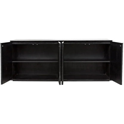 Smith Wood Black Sideboard With 4 Doors - LOOMLAN - Noir - Sideboards