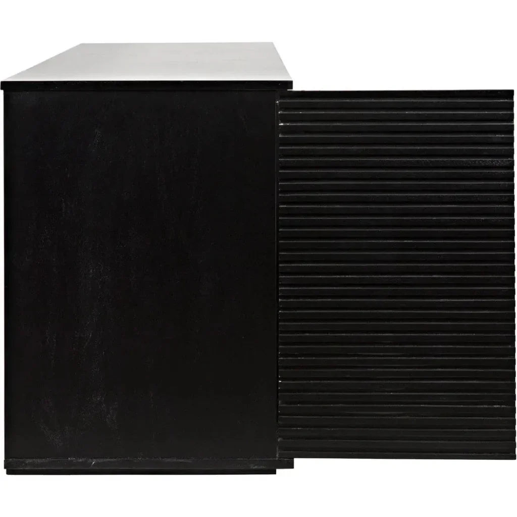 Smith Wood Black Sideboard With 4 Doors - LOOMLAN - Noir - Sideboards