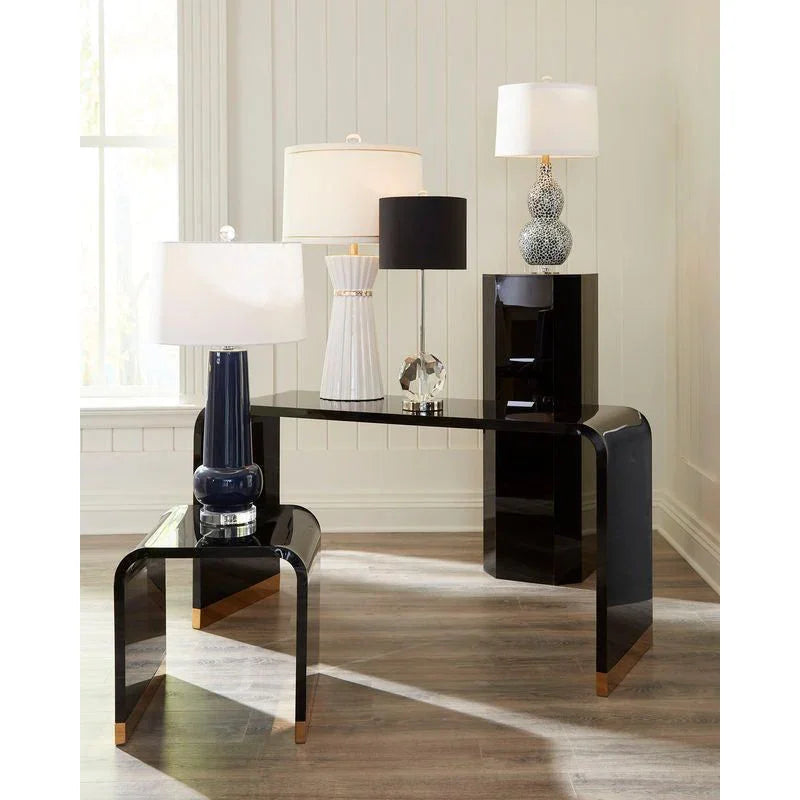 Snow Leopard Printed Ceramic Table Lamp - LOOMLAN - Wildwood - Table Lamps