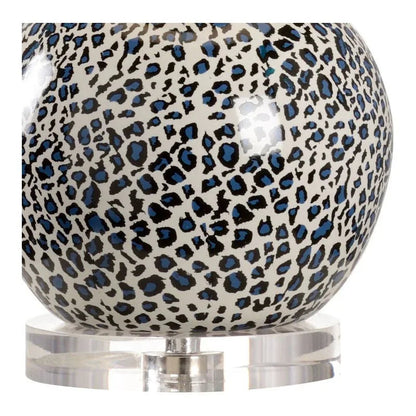 Snow Leopard Printed Ceramic Table Lamp - LOOMLAN - Wildwood - Table Lamps