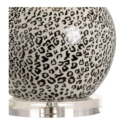 Snow Leopard Printed Ceramic Table Lamp - LOOMLAN - Wildwood - Table Lamps