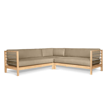 SoHo Patio Sectional Deep Sofa Set with Sunbrella 7PC - LOOMLAN - HiTeak - Outdoor Sofas & Loveseats
