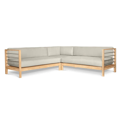SoHo Patio Sectional Deep Sofa Set with Sunbrella 7PC - LOOMLAN - HiTeak - Outdoor Sofas & Loveseats