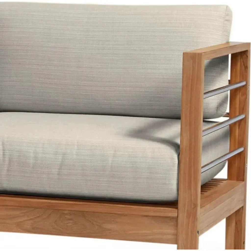 SoHo Teak Outdoor Club Chair Sunbrella Cushion-Outdoor Accent Chairs-HiTeak-LOOMLAN