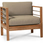 SoHo Teak Outdoor Club Chair Sunbrella Cushion-Outdoor Accent Chairs-HiTeak-Taupe-LOOMLAN