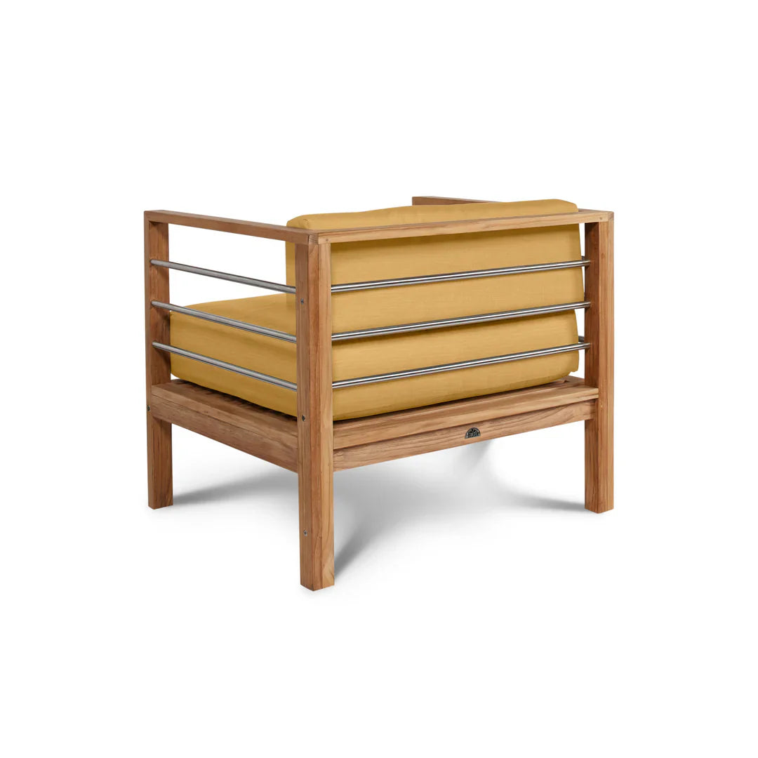 SoHo Teak Outdoor Club Chair Sunbrella Cushion-Outdoor Accent Chairs-HiTeak-LOOMLAN