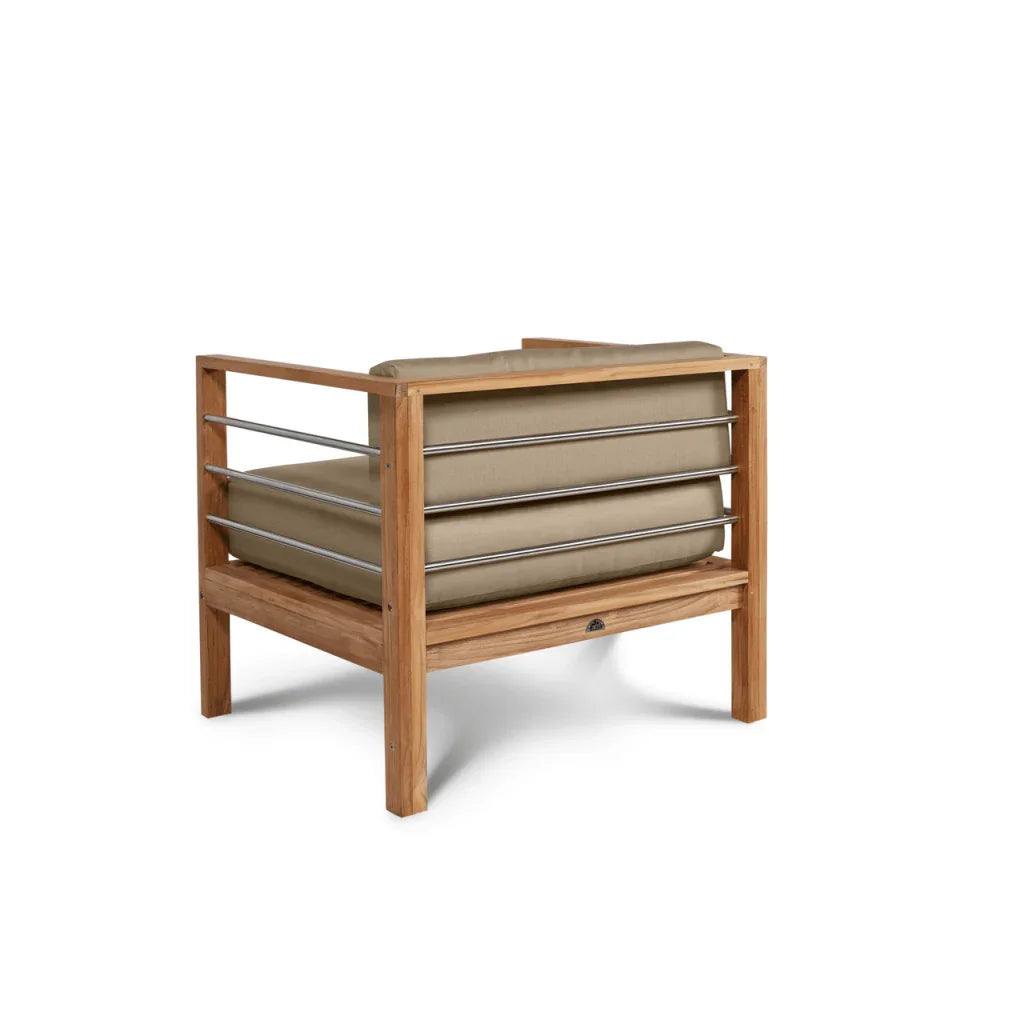 SoHo Teak Patio Deep Sofa Set with Sunbrella 4PC - LOOMLAN - HiTeak - Outdoor Sofas & Loveseats