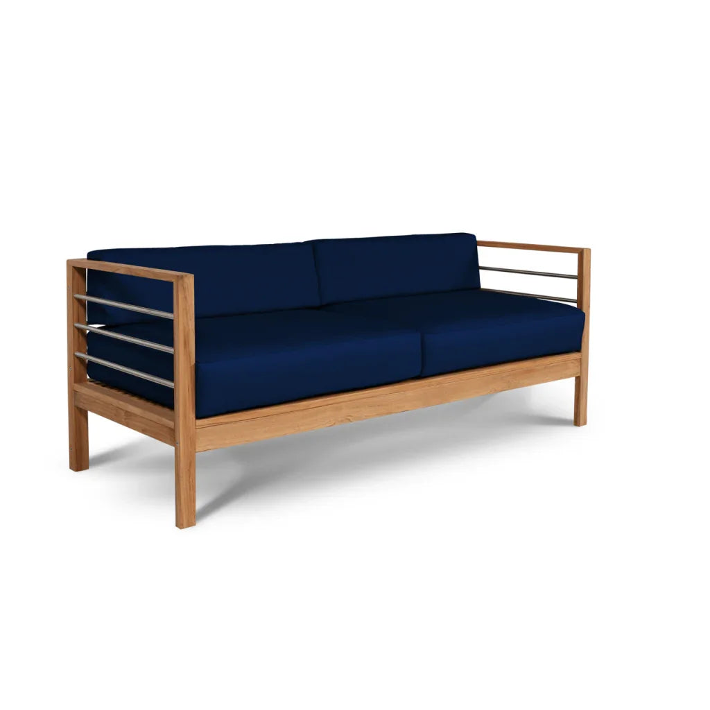 SoHo Teak Patio Deep Sofa Set with Sunbrella 4PC - LOOMLAN - HiTeak - Outdoor Sofas & Loveseats