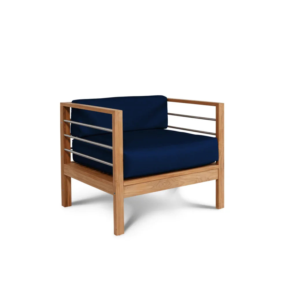 SoHo Teak Patio Deep Sofa Set with Sunbrella 4PC - LOOMLAN - HiTeak - Outdoor Sofas & Loveseats