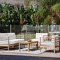 SoHo Teak Patio Deep Sofa Set with Sunbrella 4PC - LOOMLAN - HiTeak - Outdoor Sofas & Loveseats