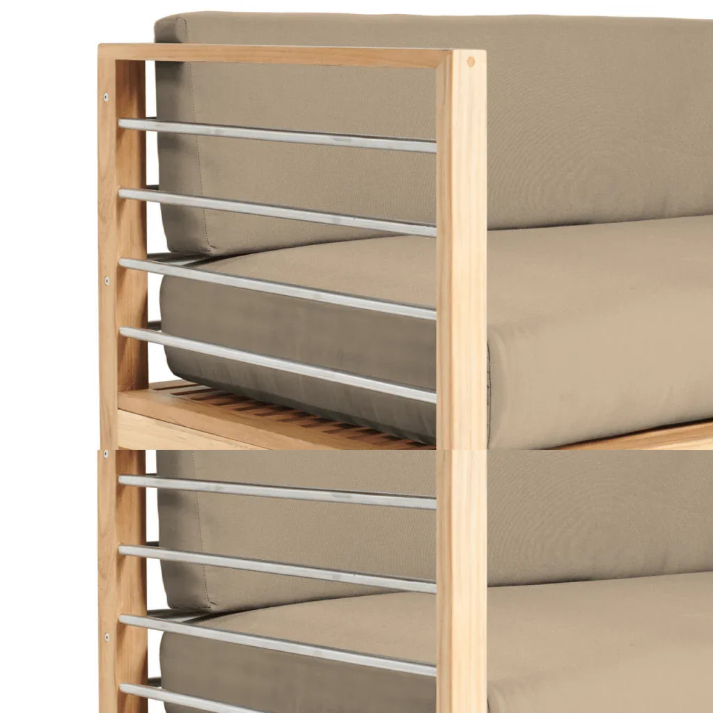 SoHo Teak Patio Sectional Sofa with Sunbrella Cushion - LOOMLAN - HiTeak - Outdoor Sofas & Loveseats