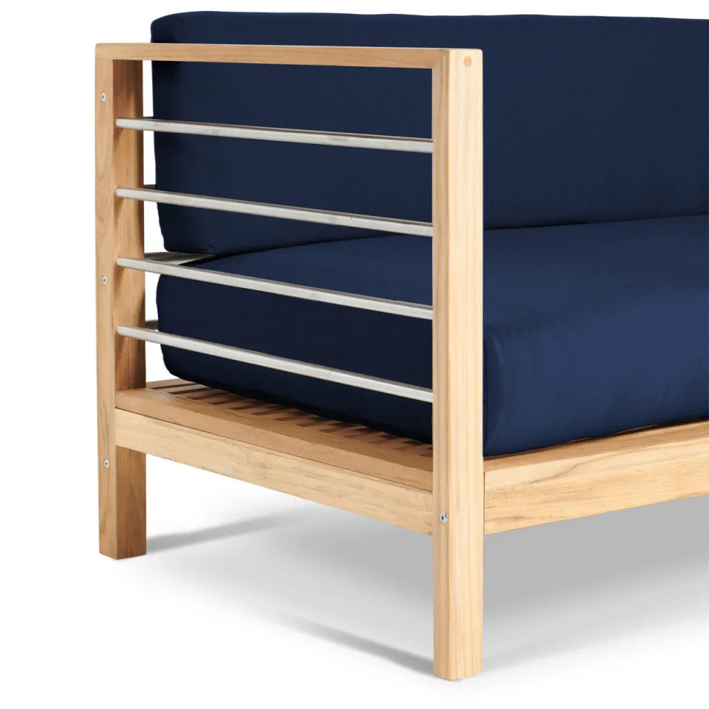 SoHo Teak Patio Sectional Sofa with Sunbrella Cushion - LOOMLAN - HiTeak - Outdoor Sofas & Loveseats