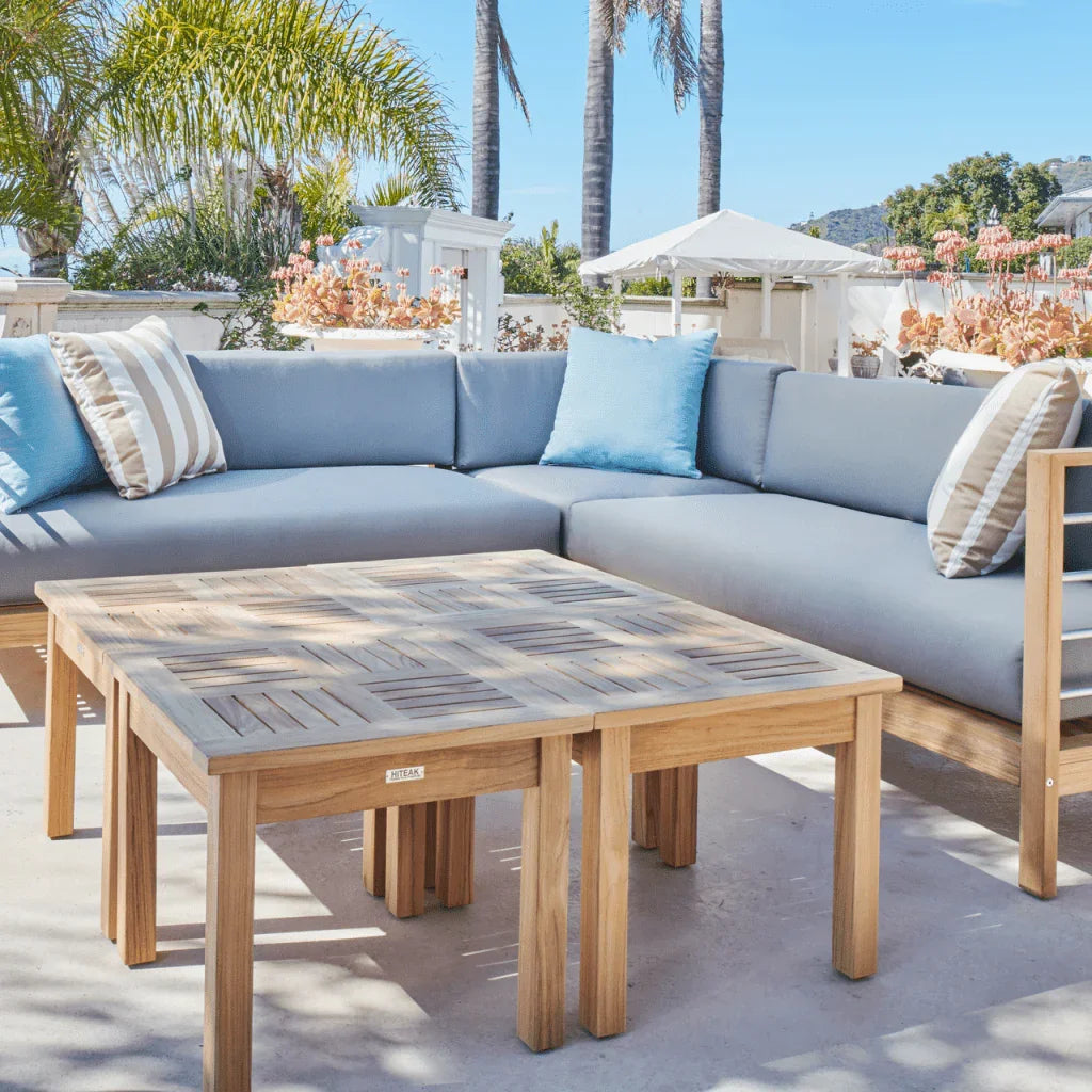 SoHo Teak Patio Sectional Sofa with Sunbrella Cushion - LOOMLAN - HiTeak - Outdoor Sofas & Loveseats
