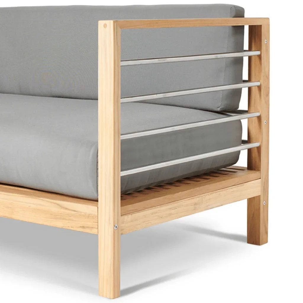 SoHo Teak Patio Sectional Sofa with Sunbrella Cushion - LOOMLAN - HiTeak - Outdoor Sofas & Loveseats