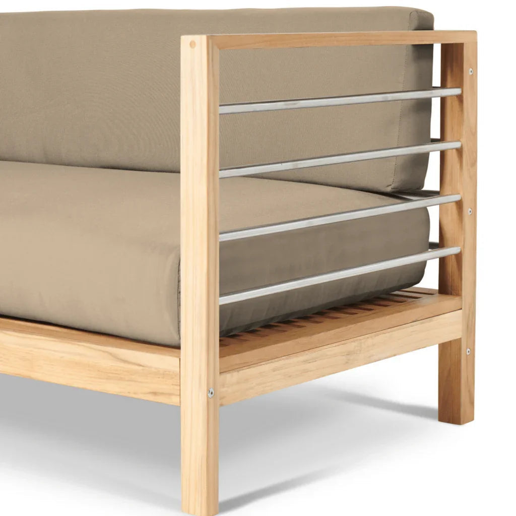 SoHo Teak Patio Sectional Sofa with Sunbrella Cushion - LOOMLAN - HiTeak - Outdoor Sofas & Loveseats