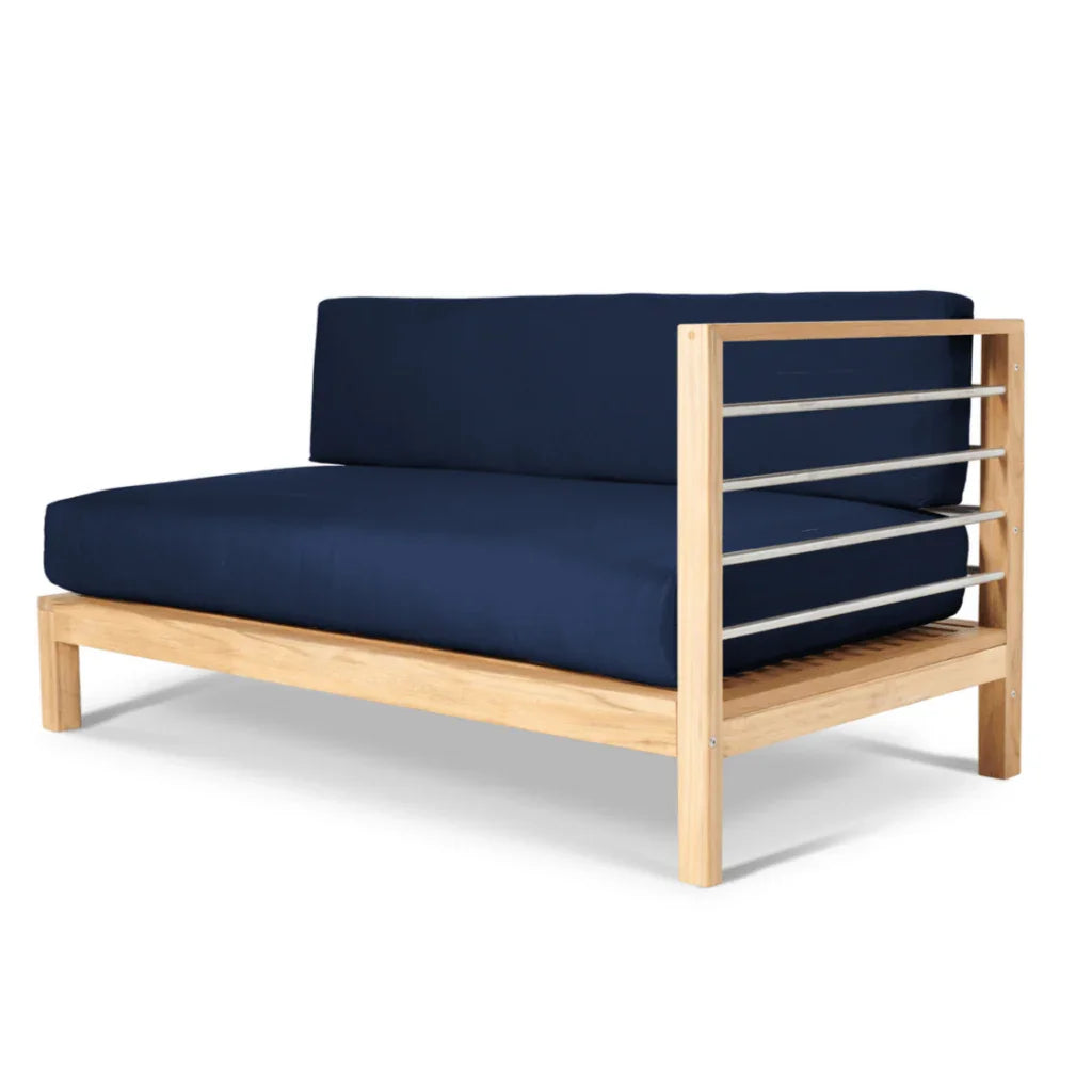 SoHo Teak Patio Sectional Sofa with Sunbrella Cushion - LOOMLAN - HiTeak - Outdoor Sofas & Loveseats