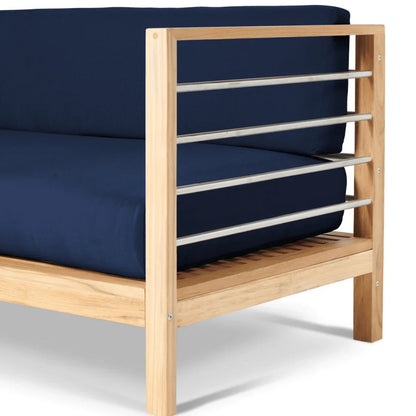 SoHo Teak Patio Sectional Sofa with Sunbrella Cushion - LOOMLAN - HiTeak - Outdoor Sofas & Loveseats