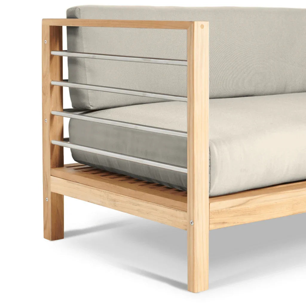 SoHo Teak Patio Sectional Sofa with Sunbrella Cushion - LOOMLAN - HiTeak - Outdoor Sofas & Loveseats