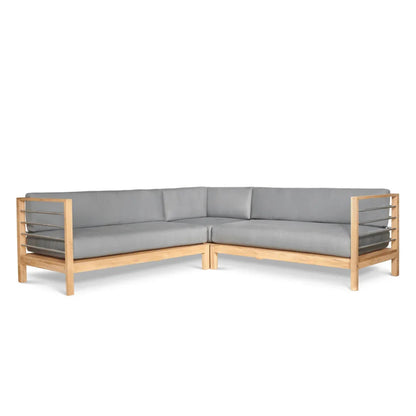 SoHo Teak Patio Sectional Sofa with Sunbrella Cushion - LOOMLAN - HiTeak - Outdoor Sofas & Loveseats