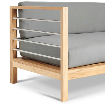 SoHo Teak Patio Sectional Sofa with Sunbrella Cushion - LOOMLAN - HiTeak - Outdoor Sofas & Loveseats