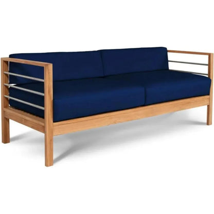 SoHo 3 - Person Teak Outdoor Couch Sunbrella Cushions - LOOMLAN - HiTeak - Outdoor Sofas & Loveseats