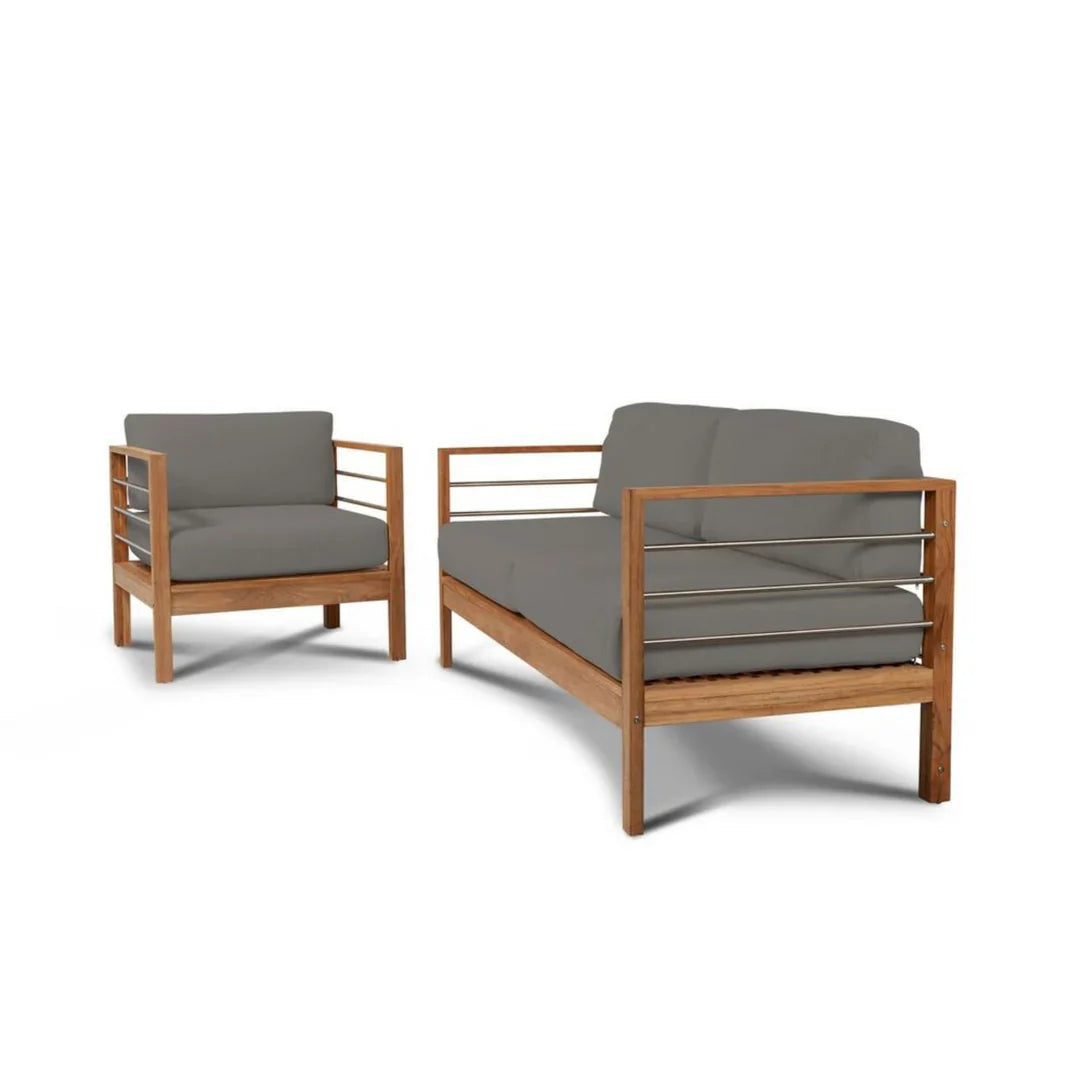 SoHo Three Person Patio Sofa with Sunbrella Cushion