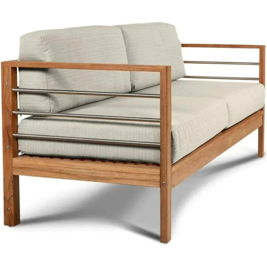SoHo 3 - Person Teak Outdoor Couch Sunbrella Cushions - LOOMLAN - HiTeak - Outdoor Sofas & Loveseats