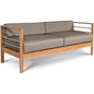 SoHo 3 - Person Teak Outdoor Couch Sunbrella Cushions - LOOMLAN - HiTeak - Outdoor Sofas & Loveseats