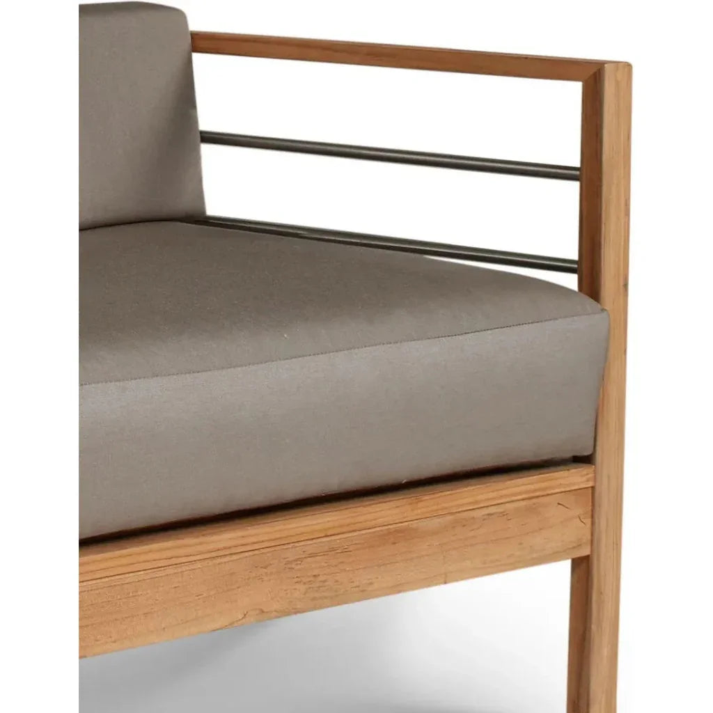SoHo 3 - Person Teak Outdoor Couch Sunbrella Cushions - LOOMLAN - HiTeak - Outdoor Sofas & Loveseats