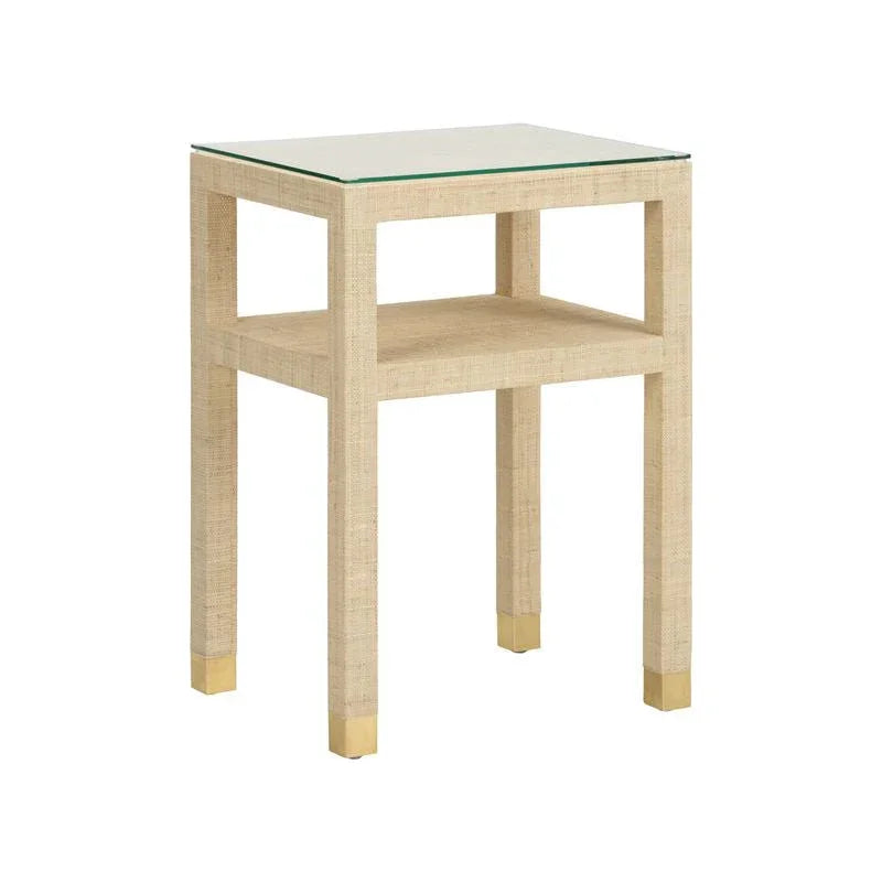Socialite Natural Saguran Warpped End Table - LOOMLAN - Wildwood - Side Tables