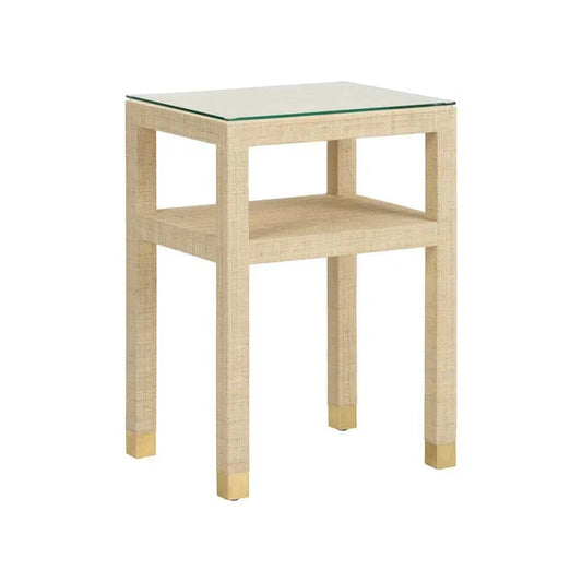 Socialite Natural Saguran Warpped End Table - LOOMLAN - Wildwood - Side Tables
