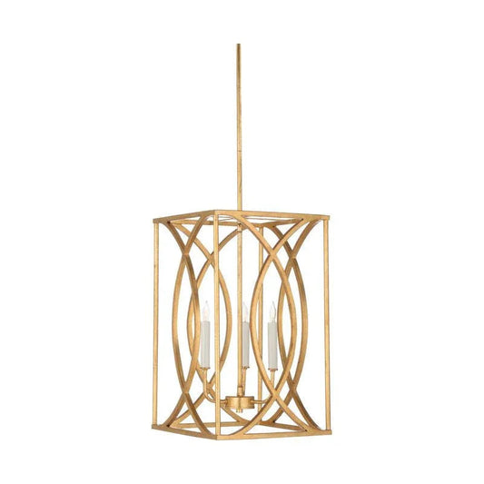 Society Hill Antique Gold Leaf Chandelier - LOOMLAN - Wildwood - Chandeliers