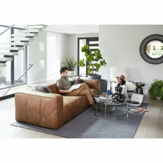 Sofa Open Road Brown Leather Industrial - LOOMLAN - Moe's Home - Sofas & Loveseats