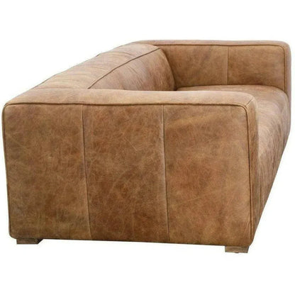 Sofa Open Road Brown Leather Industrial - LOOMLAN - Moe's Home - Sofas & Loveseats
