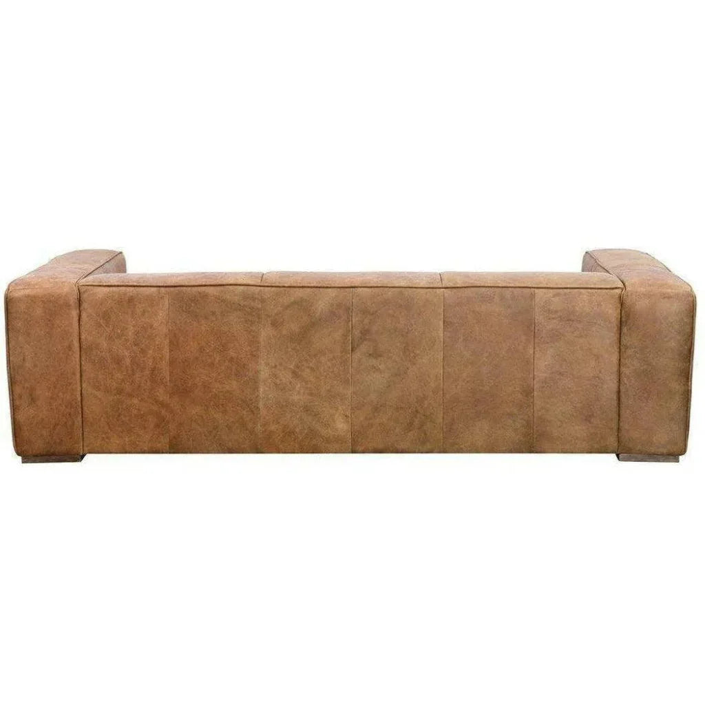 Sofa Open Road Brown Leather Industrial - LOOMLAN - Moe's Home - Sofas & Loveseats