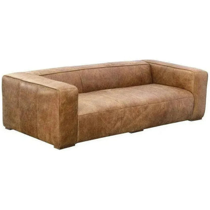 Sofa Open Road Brown Leather Industrial - LOOMLAN - Moe's Home - Sofas & Loveseats