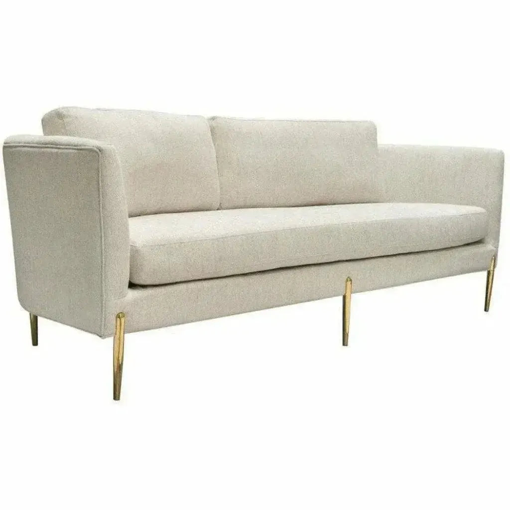 Sofa in Light Cream Fabric with Gold Metal Legs - LOOMLAN - Diamond Sofa - Sofas & Loveseats