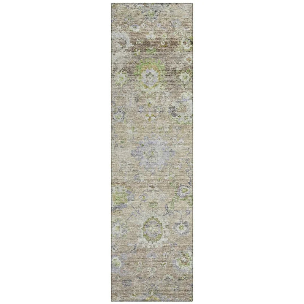 Sofia Beige Washable Indoor-Outdoor Rug-Outdoor Rugs-LOOMLAN Rugs-2'3" x 7'6"-LOOMLAN