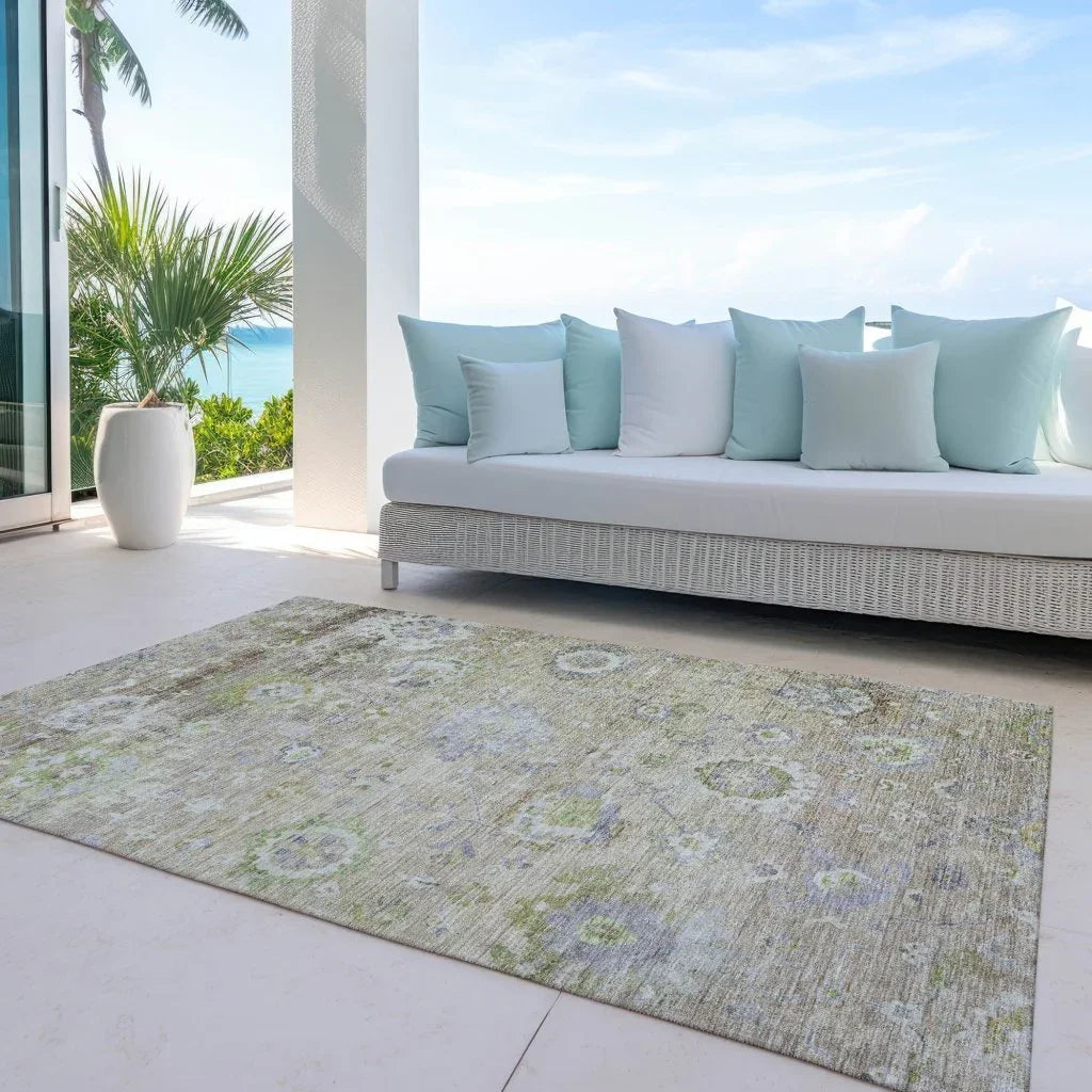 Sofia Beige Washable Indoor-Outdoor Rug-Outdoor Rugs-LOOMLAN Rugs-LOOMLAN