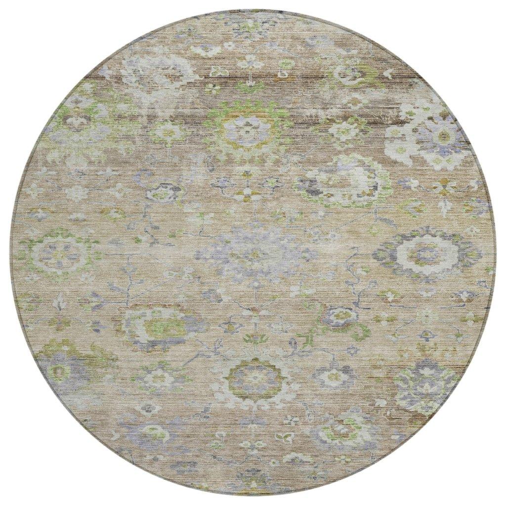 Sofia Beige Washable Indoor-Outdoor Rug-Outdoor Rugs-LOOMLAN Rugs-8' x 8'-LOOMLAN