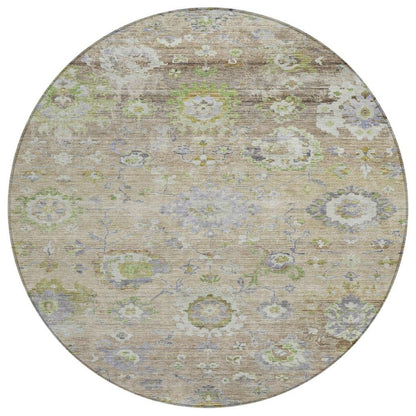 Sofia Beige Washable Indoor-Outdoor Rug-Outdoor Rugs-LOOMLAN Rugs-8' x 8'-LOOMLAN