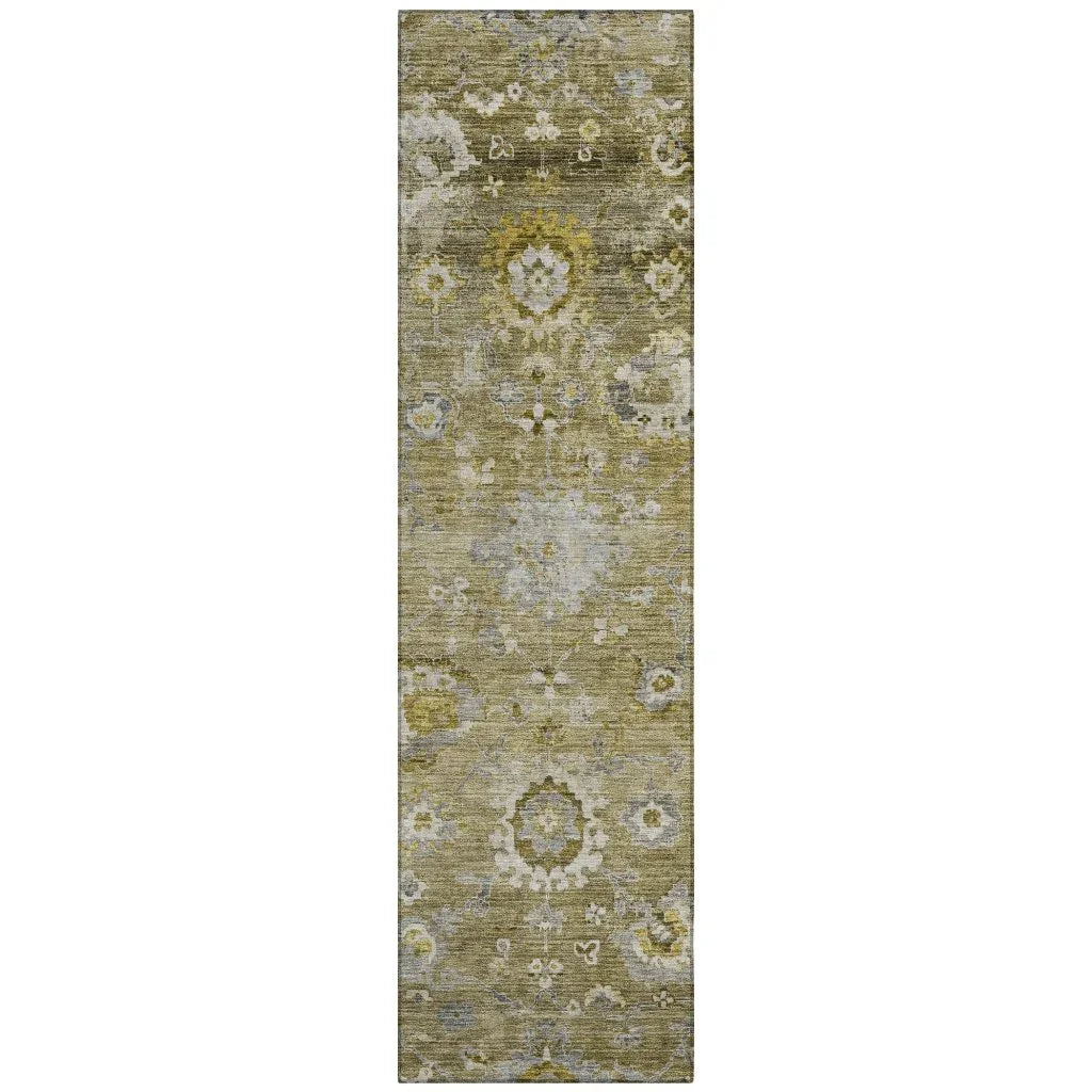 Sofia Brown Washable Indoor-Outdoor Rug-Outdoor Rugs-LOOMLAN Rugs-2'3" x 7'6"-LOOMLAN